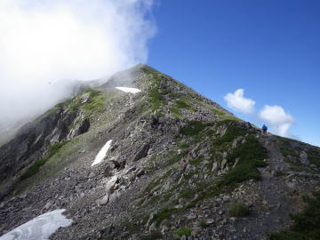 赤石岳への登り