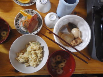 木曽殿山荘の夕食