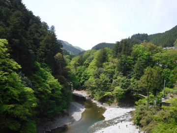 多摩川を渡る橋の上から