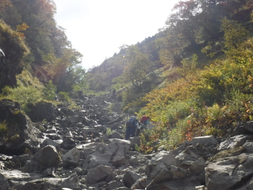 藪沢沿いの登山道
