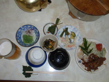 蓮華温泉ロッジの夕食